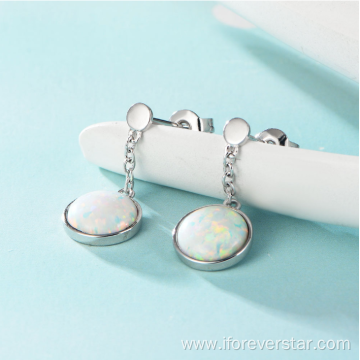 silver 925 earring opal stud earrings for woman